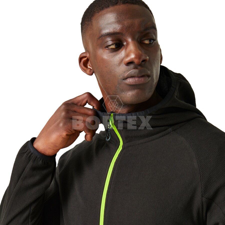 Pánska fleecová mikina NAVIGATE na zips - čierna+zelená