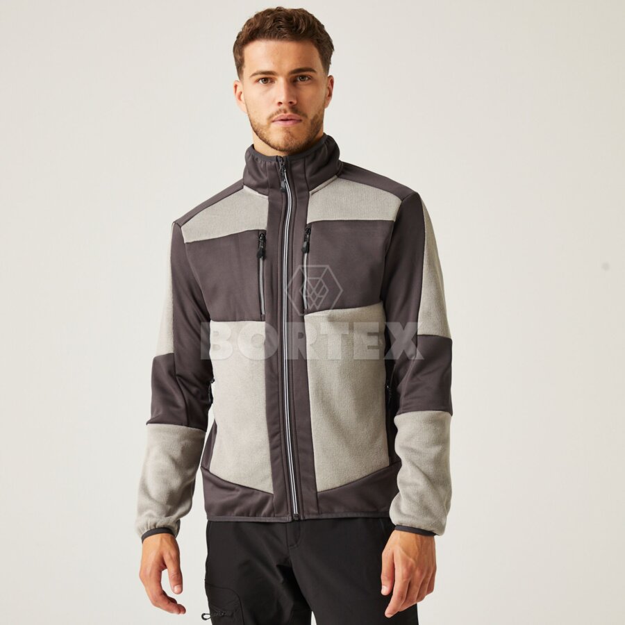 E-Volve hybrid Midlayer strečová bunda - sv.sivá+tm.sivá