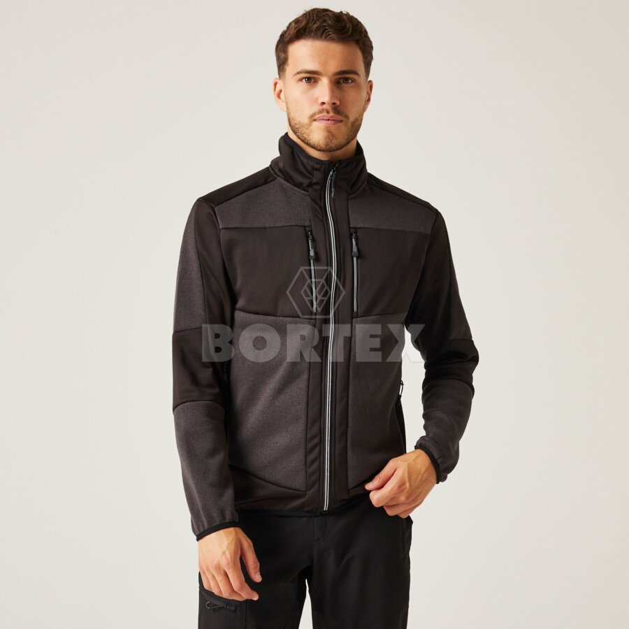 E-Volve hybrid Midlayer strečová bunda - tm.sivá+čierna