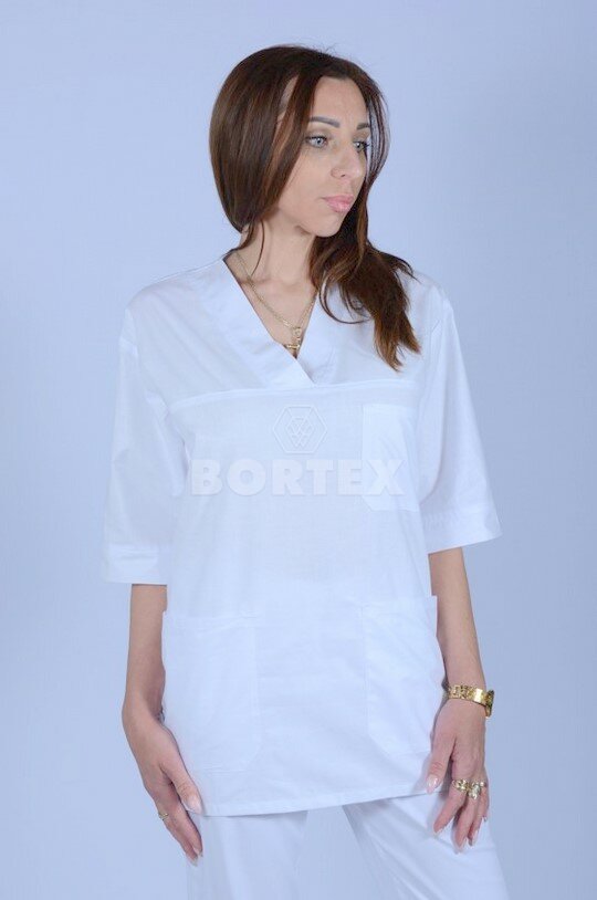 Košeľa chirurgická 02- dámska - biela -  VYROBENÉ NA SLOVENSKU