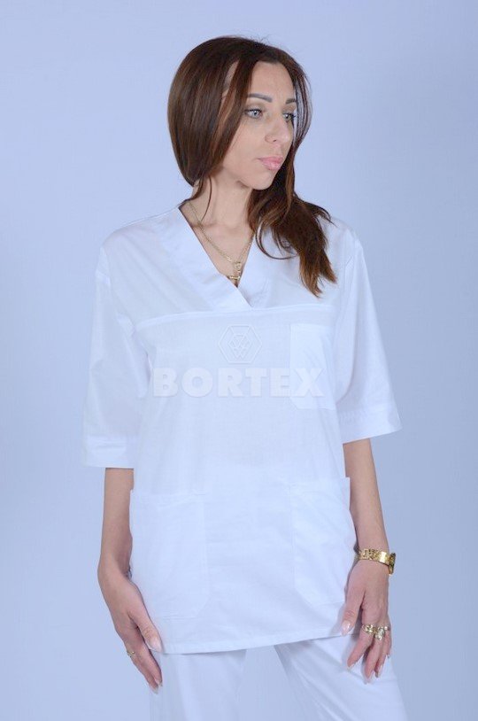 Košeľa chirurgická - dámska - biela -  VYROBENÉ NA SLOVENSKU