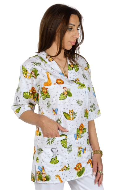 Košeľa dámska zdravotná EVA - vzor džungľa - VYROBENÉ NA SLOVENSKU