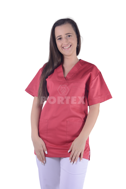 Košeľa chirurgická - dámska - marlboro červená - VYROBENÉ NA SLOVENSKU