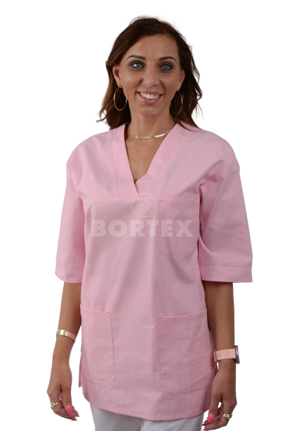 Košeľa chirurgická 02- dámska  - ružová - VYROBENÉ NA SLOVENSKU