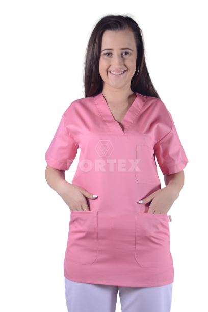 Košeľa chirurgická - dámska - staroružová - VYROBENÉ NA SLOVENSKU