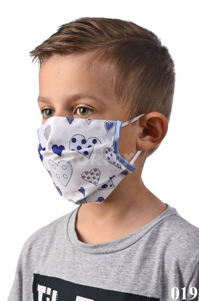 Rúško na tvár detské-BORT - pre chlapca (dvojvrstvové-100% bavlna) 019 - VYROBENÉ NA SLOVENSKU