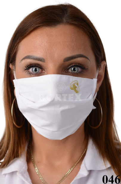 Slovenské bavlnené rúško na tvár  B03-BORT.slovenský výrobok (dvojvrstvové-100% bavlna) s výšivkou svadobných obrúčok 046