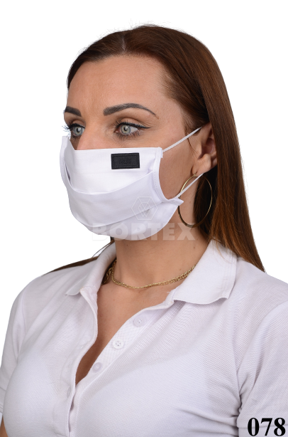 Bavlnené rúško na tvár B03-BORT (dvojvrstvové-100% bavlna) motív BOY (biele) 078 - VYROBENÉ NA SLOVENSKU