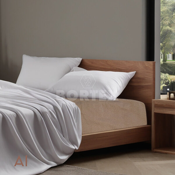 Napínacia jersey plachta Lusiana s elastanom - 180x200cm - sv.hnedá