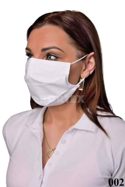 Antibakteriálne rúško s iónmi striebra B03- BORTEX, slovenský výrobok, dvojvrstvové-1.vrstva(100%bavlna), 2.vrstva (100%polyester s iónmi striebra)-biele 002