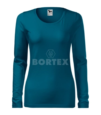 Tričko dámske SLIM (MALFINI) petrol blue  (dlhý rukáv)