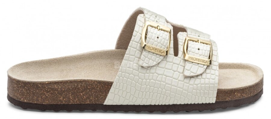 Šľapky Protetika -  pracovné T92-farebné - croco smotanová