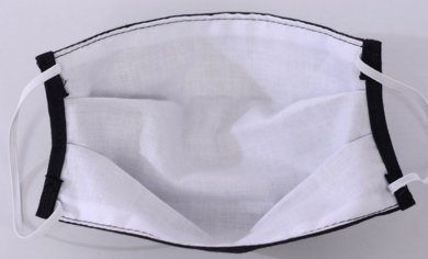 Rúško bavlnené na tvár-BORT (dvojvrstvové 100% bavlna-vrchná časť čiernej farby, spodná časť bielej farby) 049 - VYROBENÉ NA SLOVENSKU