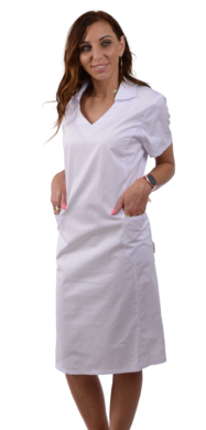 Šaty zdravotné BIBI - biele - VYROBENÉ NA SLOVENSKU