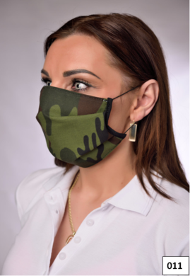 Rúško bavlnené na tvár B03-BORT (dvojvrstvové-100% bavlna) - maskáčové 011 - VYROBENÉ NA SLOVENSKU