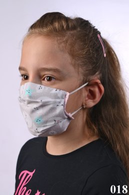 Rúško na tvár detské BORT- pre dievča (dvojvrstvové-100% bavlna) 018 - VYROBENÉ NA SLOVENSKU