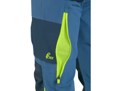 Pracovné nohavice CXS NAOS - modro-modré+HV žlté doplnky