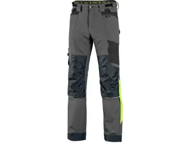 Pracovné nohavice CXS NAOS - sivo-čierne+HV žlté doplnky