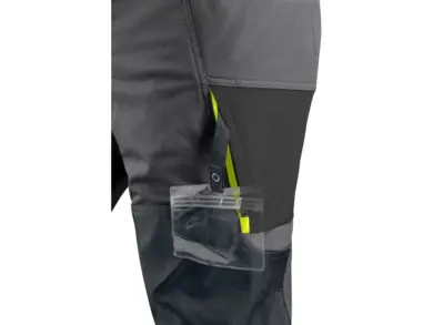 Pracovné nohavice CXS NAOS - sivo-čierne+HV žlté doplnky