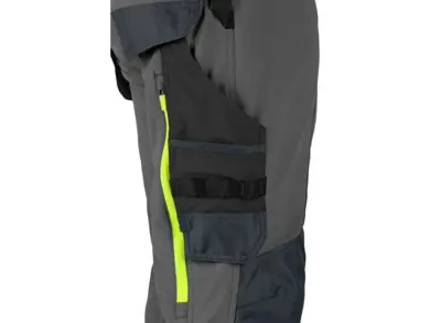 Pracovné nohavice CXS NAOS - sivo-čierne+HV žlté doplnky