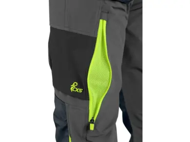 Pracovné nohavice CXS NAOS - sivo-čierne+HV žlté doplnky