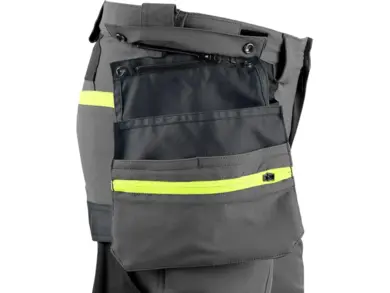 Pracovné nohavice CXS NAOS - sivo-čierne+HV žlté doplnky