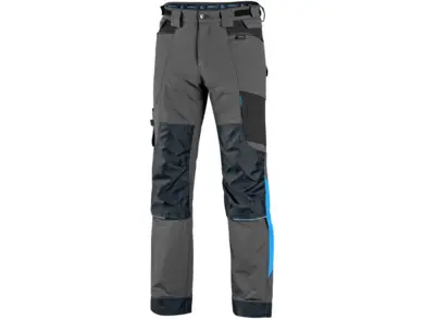 Pracovné nohavice CXS NAOS - sivo-čierne+HV modré doplnky