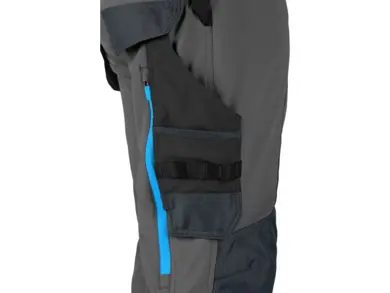 Pracovné nohavice CXS NAOS - sivo-čierne+HV modré doplnky