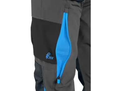 Pracovné nohavice CXS NAOS - sivo-čierne+HV modré doplnky