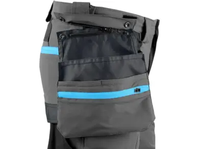 Pracovné nohavice CXS NAOS - sivo-čierne+HV modré doplnky