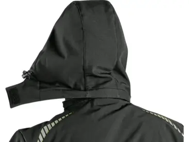 Pánska bunda CXS NORFOLK - čierna s žlto/oranžovými doplnkami