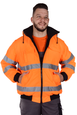 Bunda pracovná Klovela reflexná pánska-oteplená (oranžová) VYROBENÉ NA SLOVENSKU
