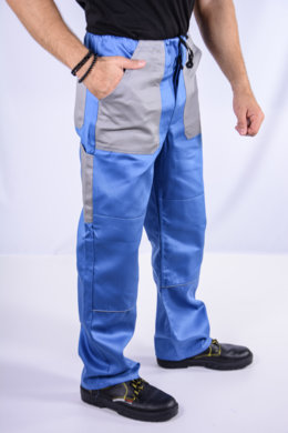 Nohavice na šnúrku  (sv. modro -sivé) výška 194  - VYROBENÉ NA SLOVENSKU