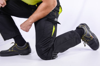 Nohavice pracovné MAJSTER pánske - čierno-žlté (zmesovka-65% PES a 35% Ba-výška 194) neoteplené - VYROBENÉ NA SLOVENSKU