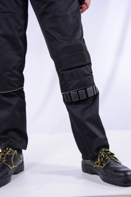 Nohavice pracovné MAJSTER pánske - čierno - žlté  (zmesovka-65% PES a 35% Ba-výška 182) neoteplené - VYROBENÉ NA SLOVENSKU