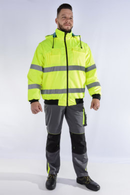 Bunda pracovná Klovela reflexná pánska-oteplená (žltá) VYROBENÉ NA SLOVENSKU