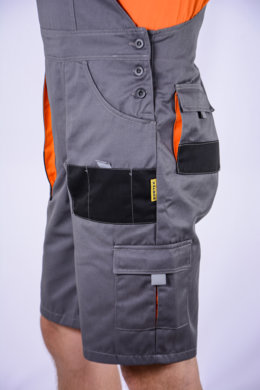 Pracovné kraťasy MAJSTER na traky - sivo-čierne - (zmesový materiál) - VYROBENÉ NA SLOVENSKU