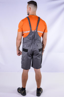 Pracovné kraťasy MAJSTER na traky - sivo-čierne - (zmesový materiál) - VYROBENÉ NA SLOVENSKU