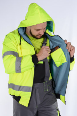 Bunda pracovná Klovela reflexná pánska-oteplená (žltá) VYROBENÉ NA SLOVENSKU