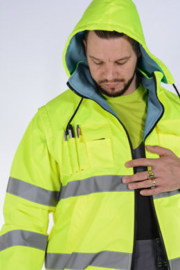 Bunda pracovná Klovela reflexná pánska-oteplená (žltá) VYROBENÉ NA SLOVENSKU