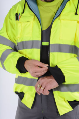 Bunda pracovná Klovela reflexná pánska-oteplená (žltá) VYROBENÉ NA SLOVENSKU