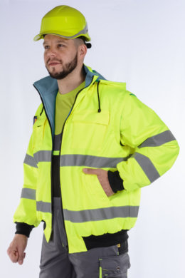 Bunda pracovná Klovela reflexná pánska-oteplená (žltá) VYROBENÉ NA SLOVENSKU
