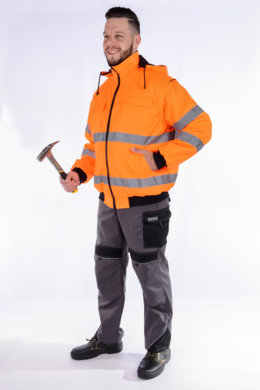 Bunda pracovná Klovela reflexná pánska-oteplená (oranžová) VYROBENÉ NA SLOVENSKU