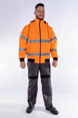 Bunda pracovná Klovela reflexná pánska-neoteplená (oranžová) VYROBENÉ NA SLOVENSKU