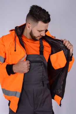 Bunda pracovná Klovela reflexná pánska-neoteplená (oranžová) VYROBENÉ NA SLOVENSKU