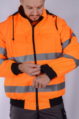Bunda pracovná Klovela reflexná pánska-neoteplená - oranžová - VYROBENÉ NA SLOVENSKU