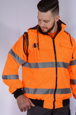 Bunda pracovná Klovela reflexná pánska-neoteplená - oranžová - VYROBENÉ NA SLOVENSKU