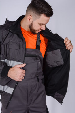 Bunda pracovná Klovela reflexná pánska -neoteplená (sivá) VYROBENÉ NA SLOVENSKU