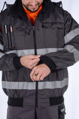 Bunda pracovná Klovela reflexná pánska -neoteplená (sivá) VYROBENÉ NA SLOVENSKU