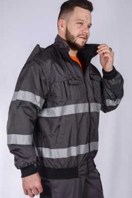 Bunda pracovná Klovela reflexná pánska -neoteplená (sivá) VYROBENÉ NA SLOVENSKU